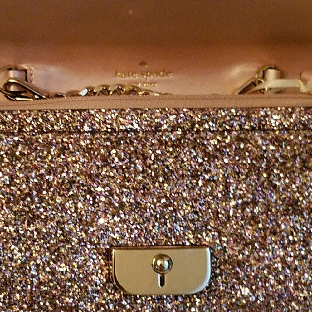 Kate spade rose glittered handbag clutch - Picture 4 of 7